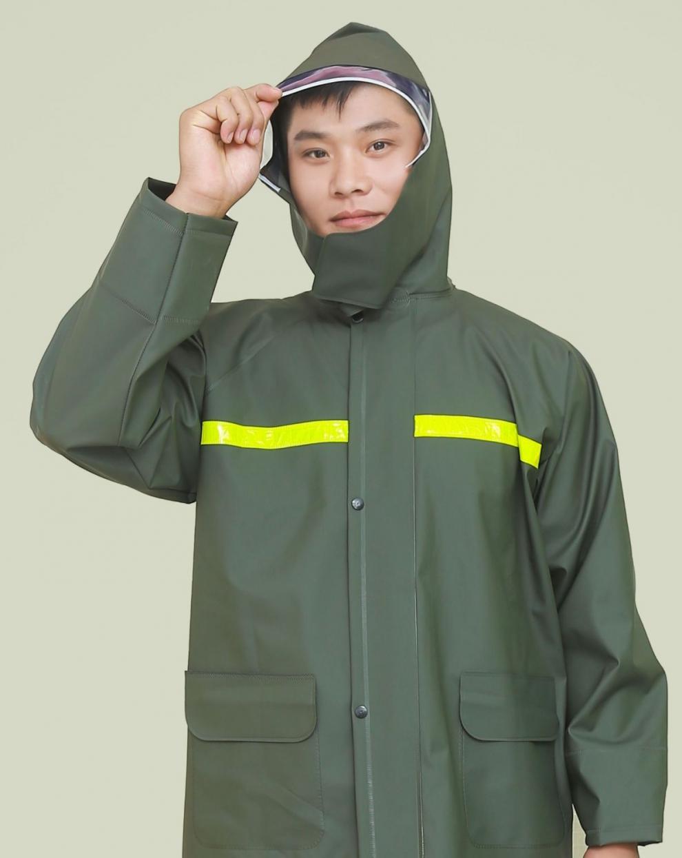 雨衣套装加厚针织布防暴雨男骑行干活户外工地分体式透气雨衣加厚针织