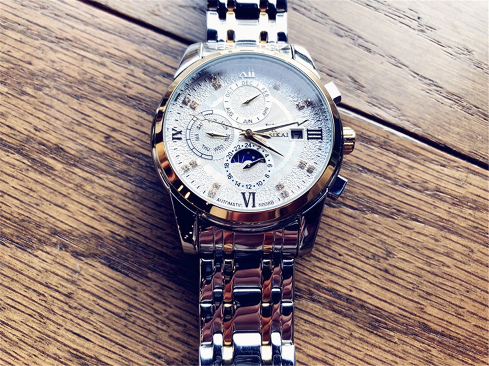 瑞士威斯凯/weisikai新款全自动机械带日历时尚潮流男士腕表(颜色可选