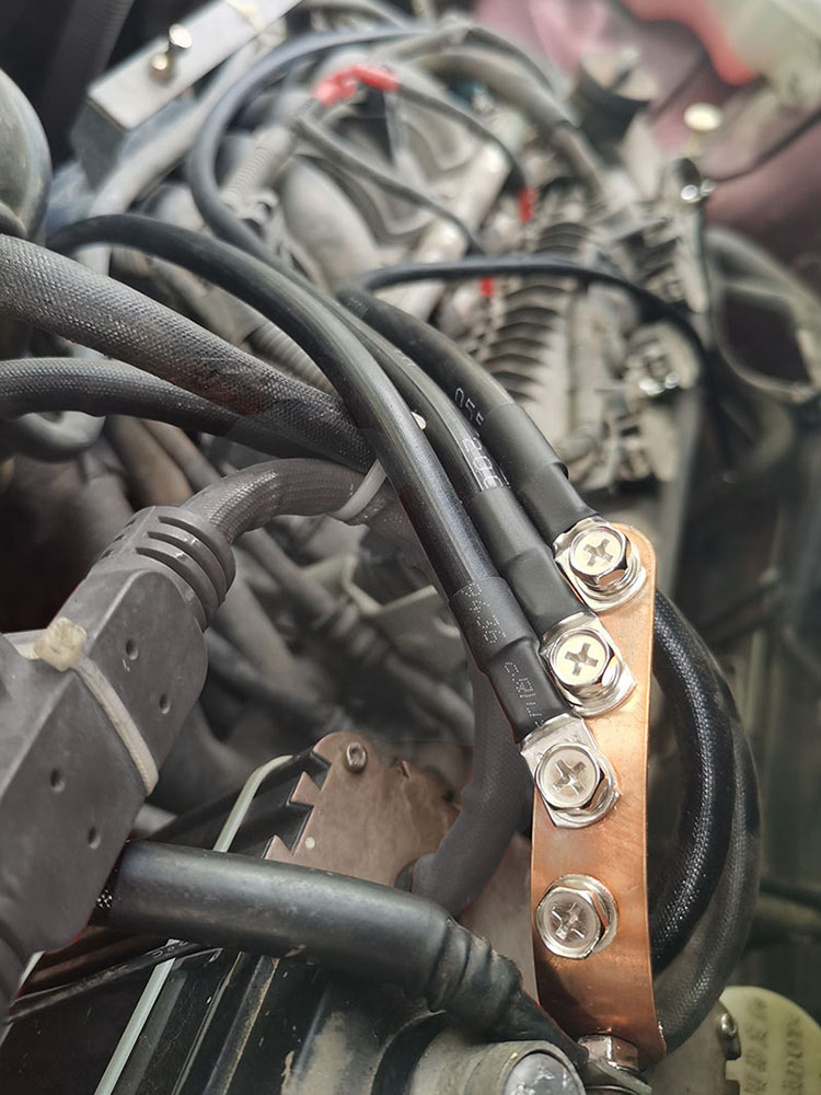 汽车并连电瓶正负极线发电机连接线纯铜搭铁线加粗12米25平方红色