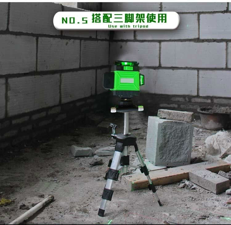12线墙地一体水平仪砌墙仪360度砌砖神器绿激光一线灯自动垂直强光