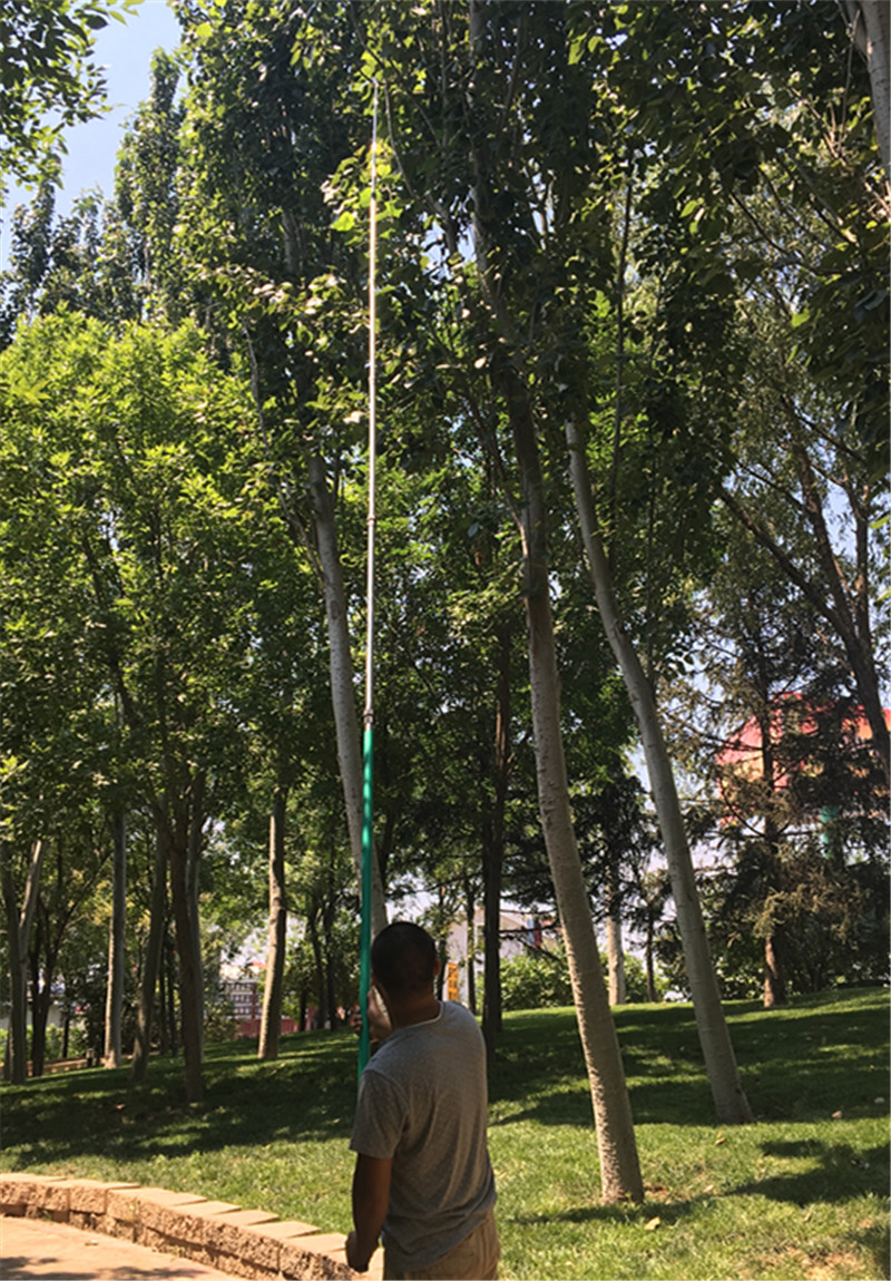 定做超轻加厚双锁铝合金割摘槟榔杆防电不锈钢槟榔刀12米6节伸缩杆 10