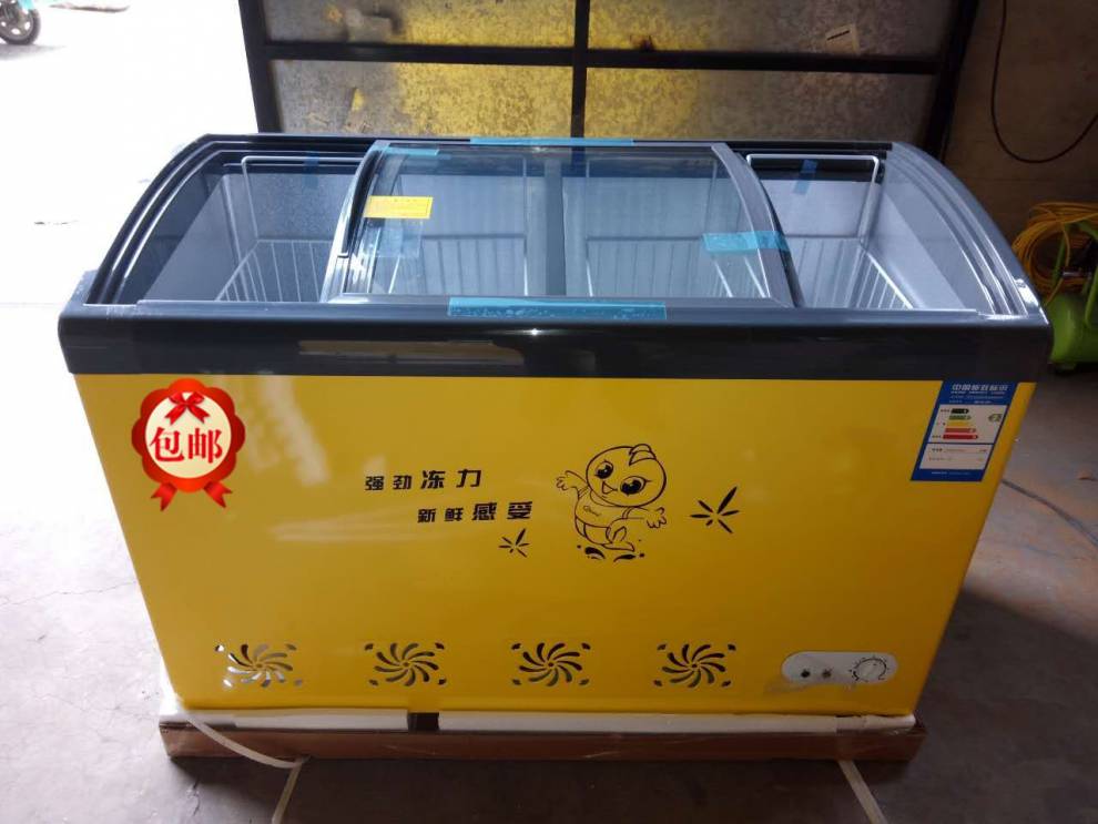 商用单温冰柜玻璃门铜管单温双温圆弧玻璃门雪糕柜饮料柜冷柜冰柜冷藏