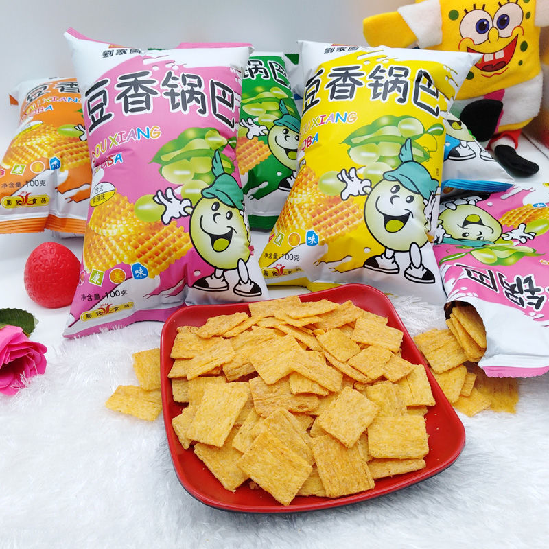 山东特产刘家园豆香锅巴100g麻辣味5种口味休闲膨化怀旧零食小吃日式