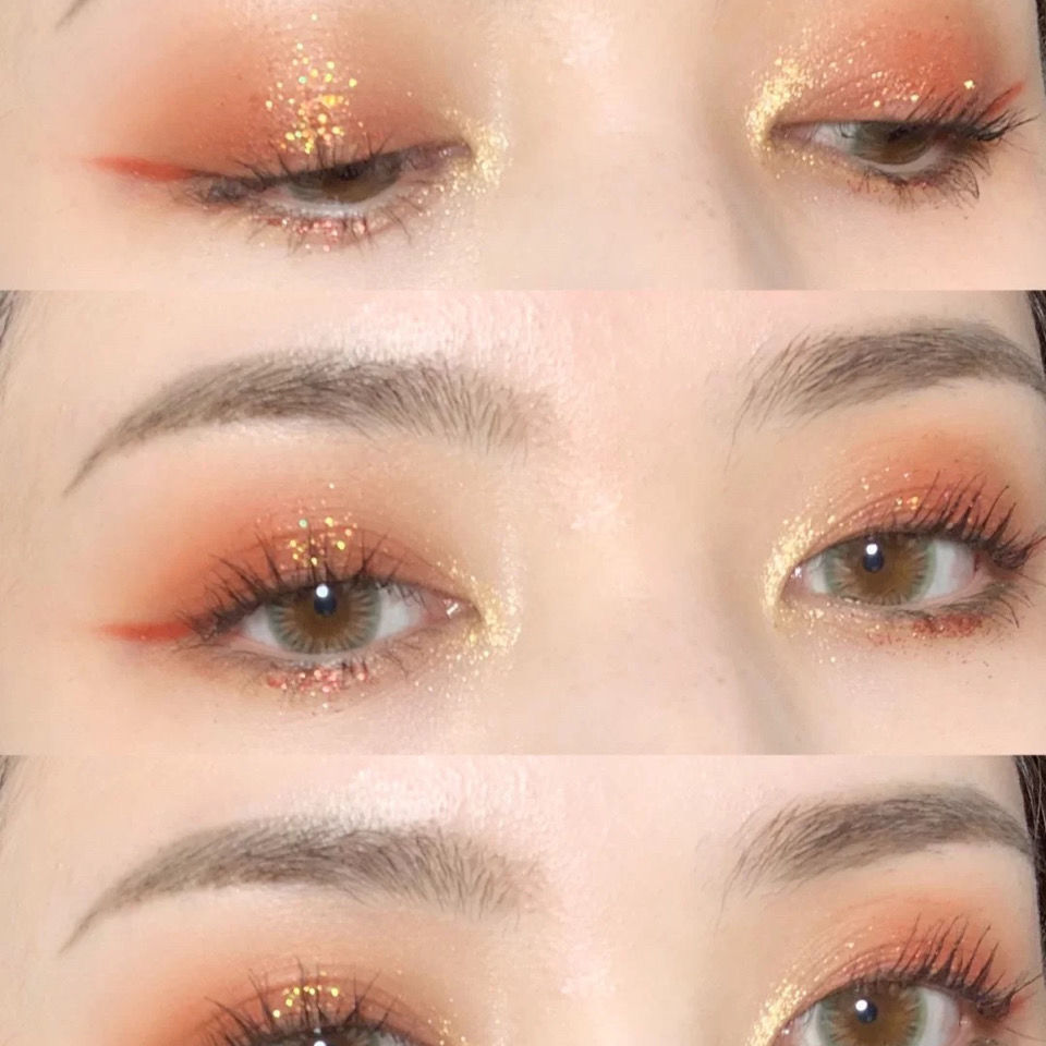 火网红火锦鲤眼影盘12色眼影亮片珠光哑光大地色学生亮闪猫咪盘钻石