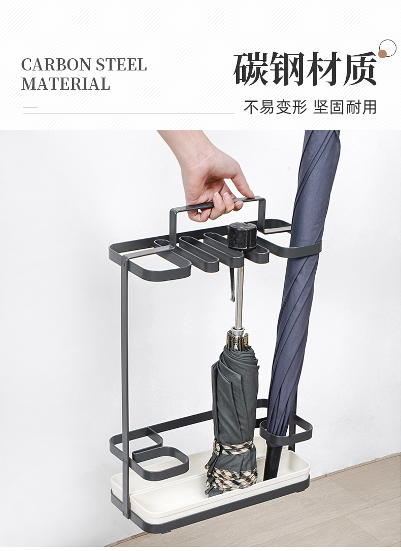 置伞架 雨伞收纳架家用小型雨伞架商用沥水伞桶放伞置物架 灰色【升级