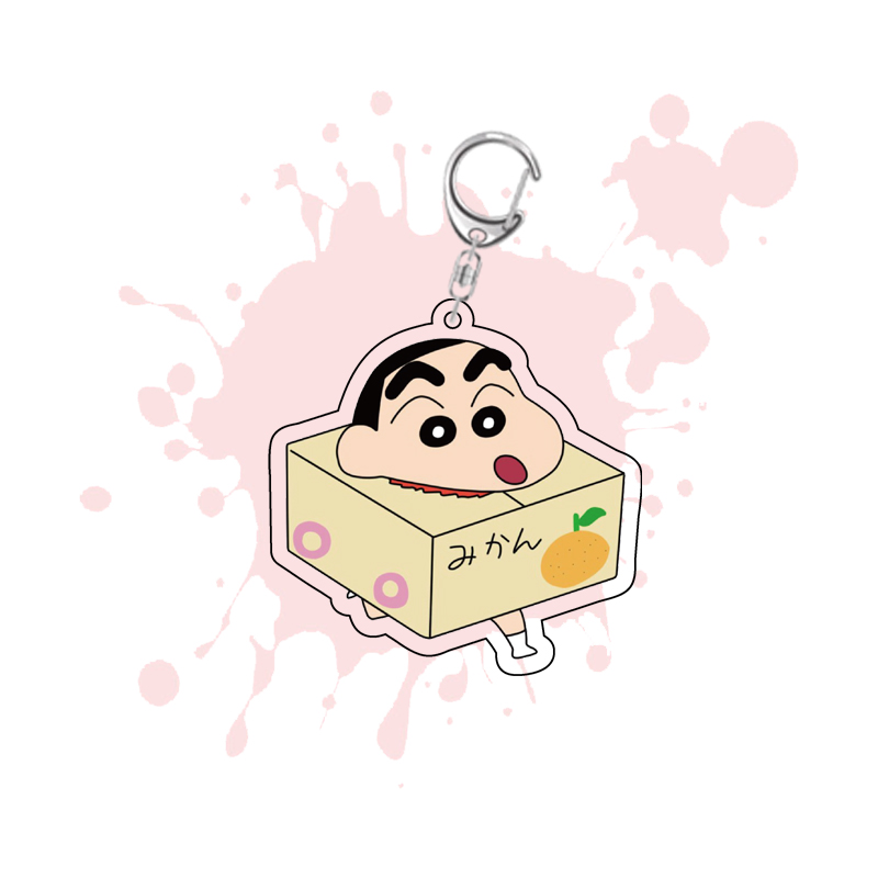 创意蜡笔小新卡通钥匙扣亚克力双面透明挂件促销小礼物小礼品装饰摆件