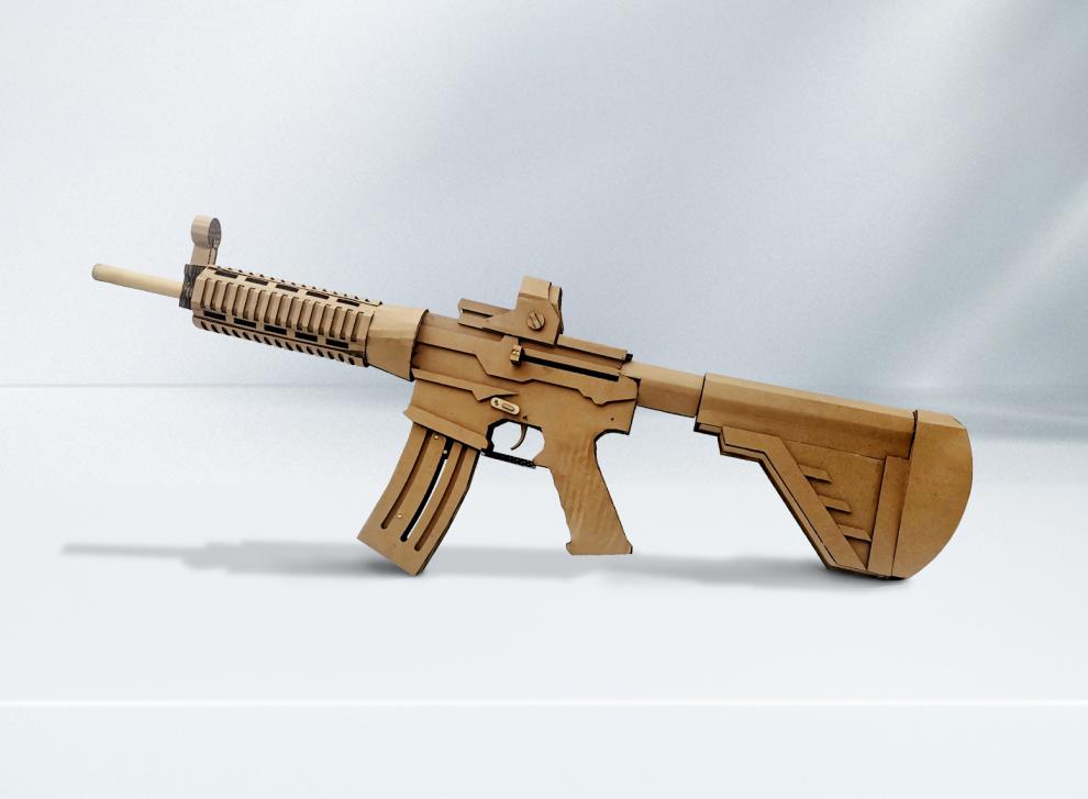3d纸模型抢diy纸模子套装手工制作纸板枪m416卡宾枪可发射图纸自制