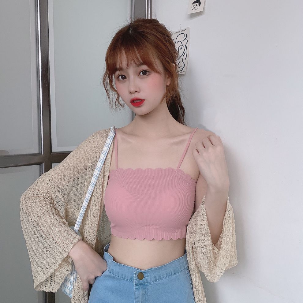 内衣女学生大学少女文胸高中生夏季韩版学生小胸聚拢无钢圈防走光抹胸