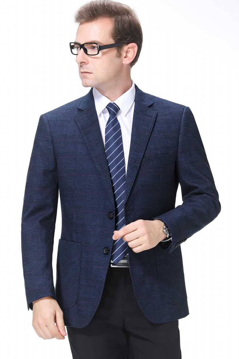 皮尔卡丹旗舰官方店三粒扣西服男中年单件上衣3个扣子羊毛休闲西装