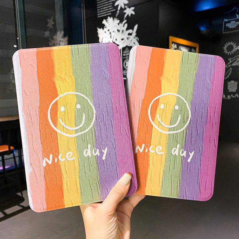 ixv彩虹笑脸2020适用苹果ipad8保护套201810.