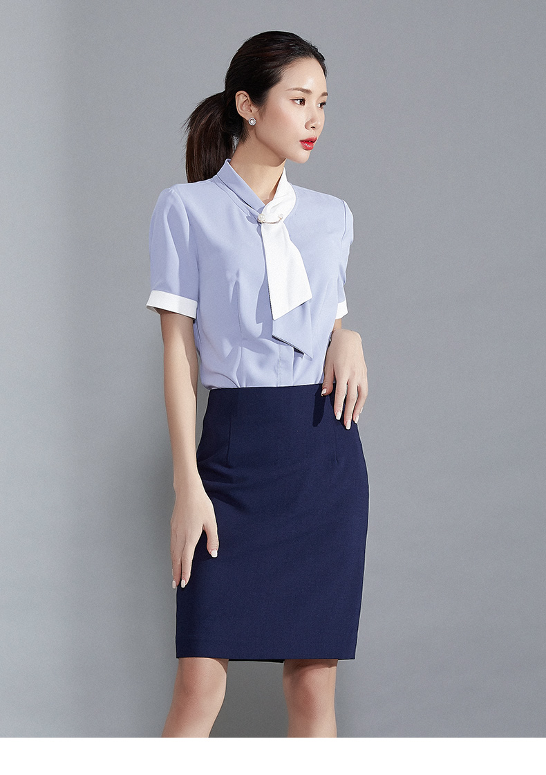 涟影空姐制服职业套装女衬衫套裙夏季气质时尚ol酒店前台美容师白领