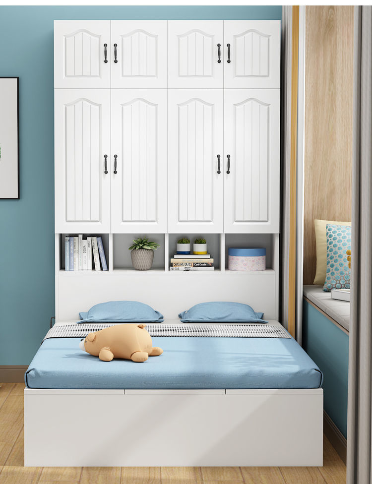 衣柜床一体小户型床省空间多功能衣帽间榻榻米床带柜子组合床 【木板