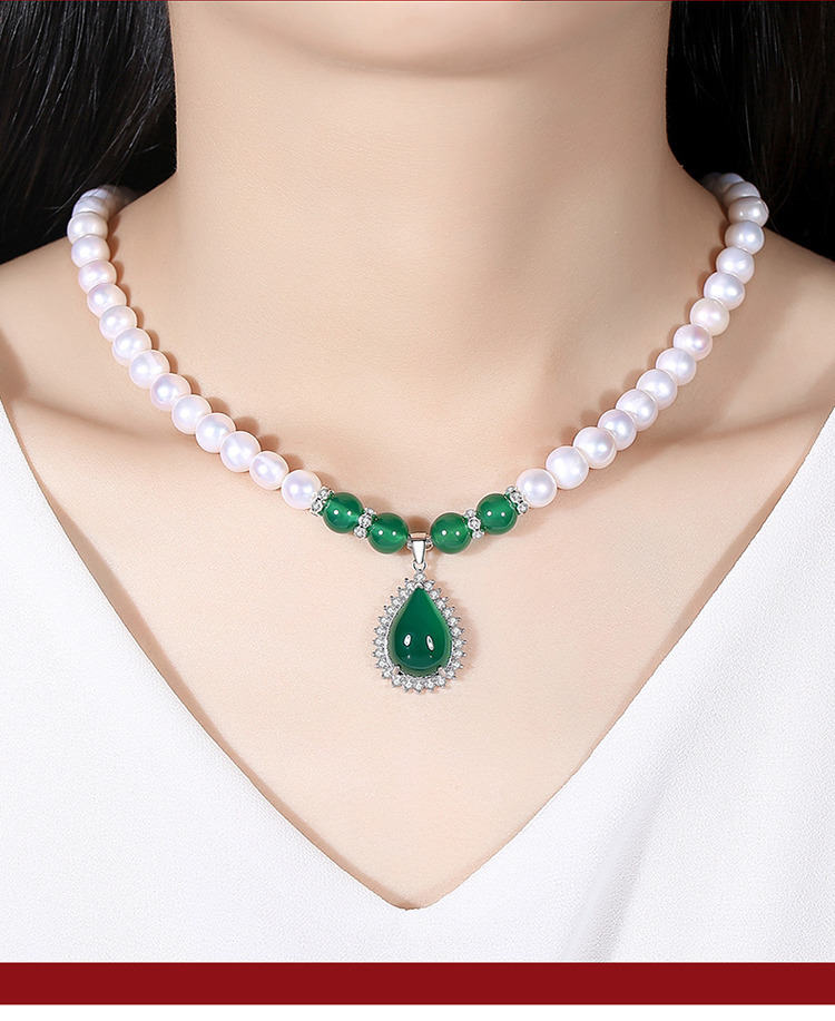 沙金和淡水珍珠项链吊坠母亲节送妈妈婆婆长辈奶奶生日实用礼物裸珠