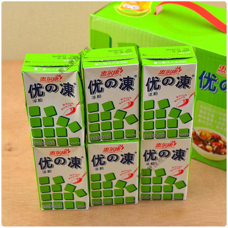 惠尔康优の冻凉粉仙草冻吸冻优的冻果冻凉茶饮料整箱16盒248g8瓶装