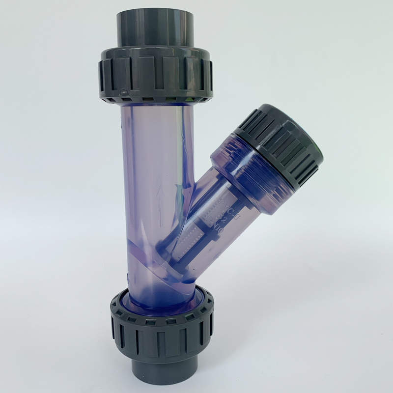 塑料upvcy型过滤器加厚耐腐蚀dn1520253240管道式滤网可换dn40内径50