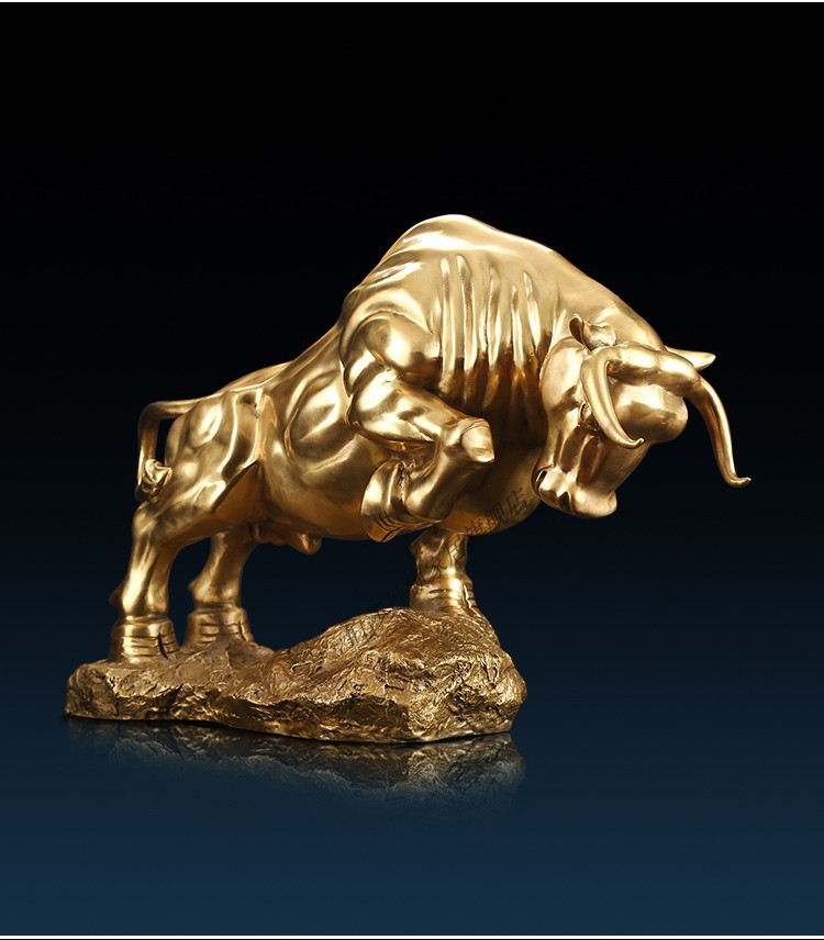 爱韵馨华礼品铜牛摆件家居书房办公室摆设装饰品牛气冲天开拓牛全铜