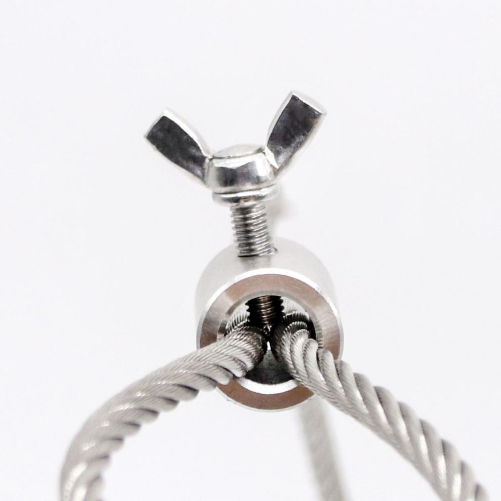 304不锈钢钢丝绳单向锁头蝴蝶扣转环铝扣卸扣紧固件弹簧套配件24毫米