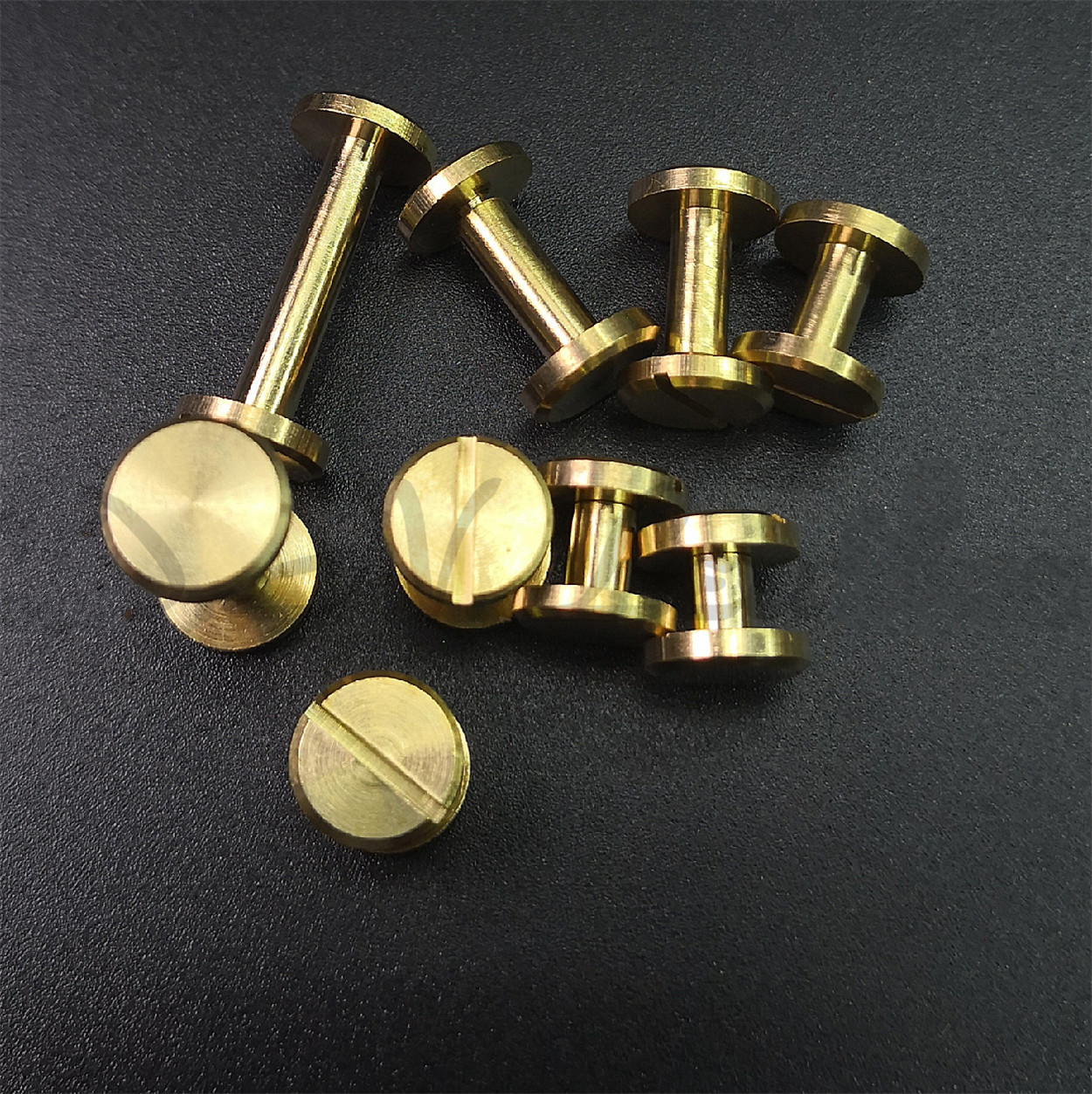 黄铜双平面头皮带螺丝钉 铜工字钉钥匙扣铆钉 腰带箱包配件 平面螺丝