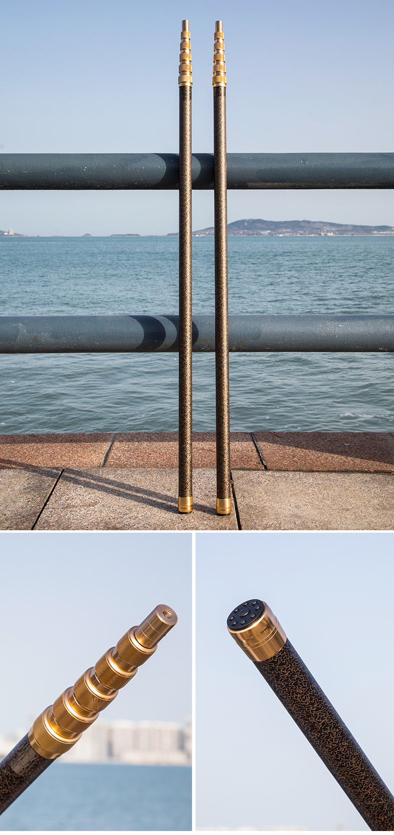 加厚碳素抄网杆234567米超轻硬鸟杆鸟网伸缩定位撑杆竿3米杆自由定位