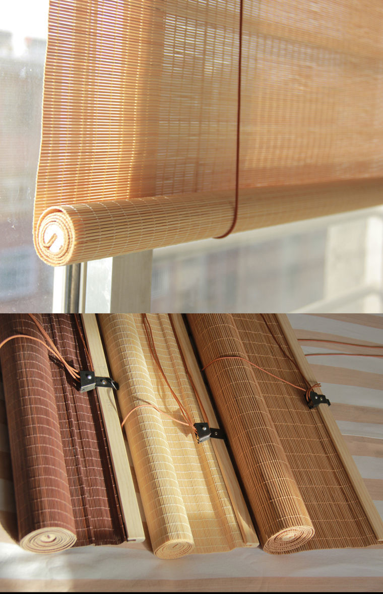 轻奢竹帘窗帘卷帘门帘遮阳晒书房阳台茶室遮光古典卷拉式升降竹帘子抖
