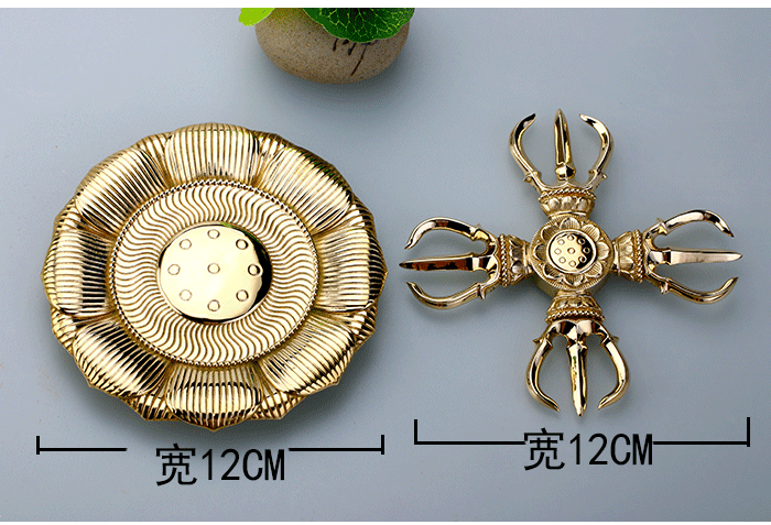 【提伯斯】纯铜唐密真言宗东密法器金刚杵宝轮宝咒轮羯磨杵佛摆件寓意
