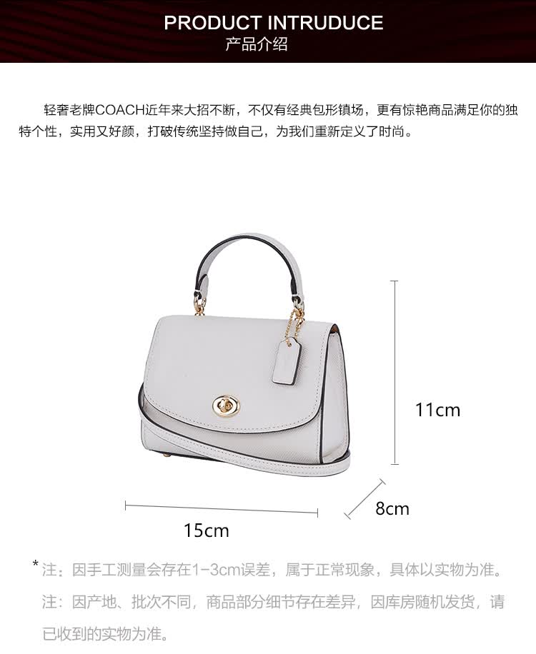 31日20点：COACH 蔻驰 3077 女士小号单肩手提包 图2