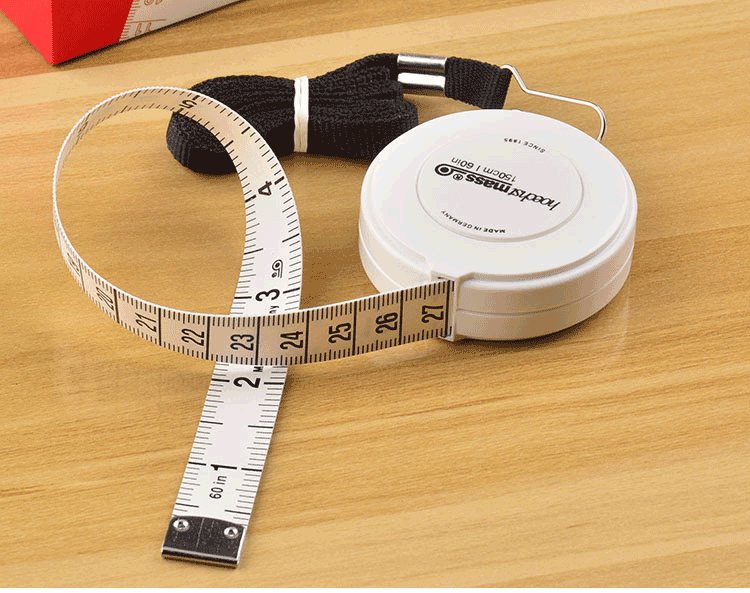 德国进口自动伸缩尺子卷尺量衣尺皮尺软尺测量衣服腰围胸围的尺子白色