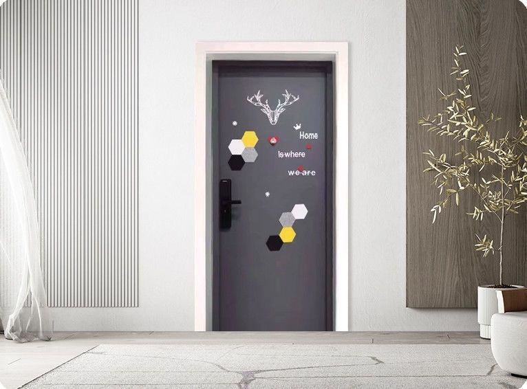 京选好货入户门贴装饰北欧风自粘毛毡门贴纸入户门改造防盗门旧木门