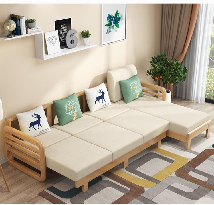顾家家居kuka客厅沙发床家具全实木沙发组合北欧小户型现代简约拉床储