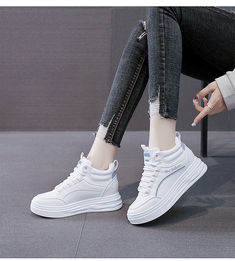 dx&yibaa秋天穿的波鞋女初中生跑步鞋少女生德训鞋高帮小白鞋子女年