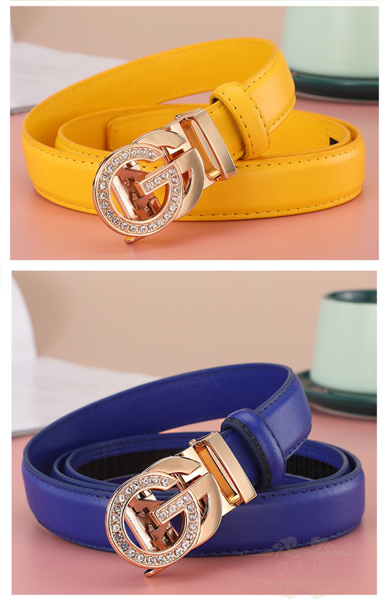 品牌女士皮带2021年新款时尚百搭腰带女真皮韩版潮流自动扣裤带女生夏