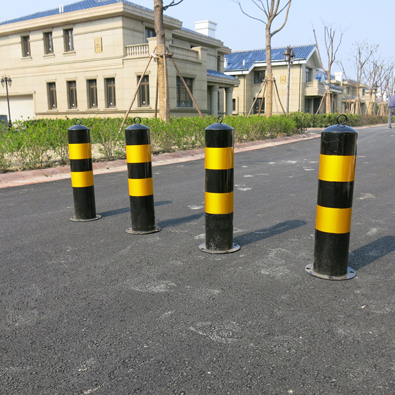 欧汉 拦车车位地桩停车防撞桩路障杆警示铁柱道路交通设施钢管反光