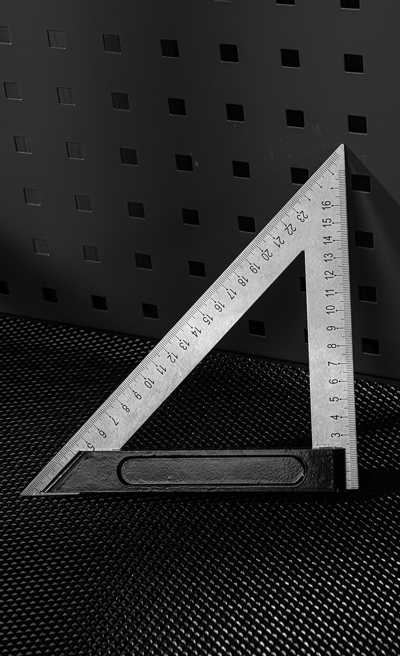 得力deli铝合金钢角尺三角尺木工高精度不锈钢90度宽直角尺木工测量l