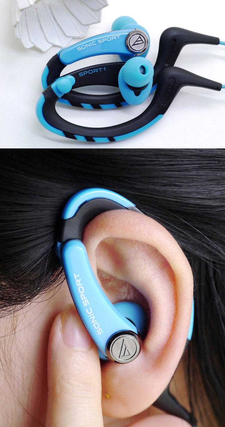 行货速发audiotechnica铁三角athsport1手机运动耳机入耳挂耳式跑步