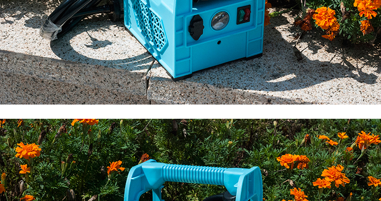 手提农用高压电动喷雾器果树充电多功能打虫机 蓝双泵12a铅电池10米管