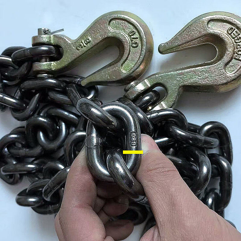 g80锰钢链条捆绑链条拉紧器抓钩链吊钩索具拖车链条起重吊链吊钩定制2