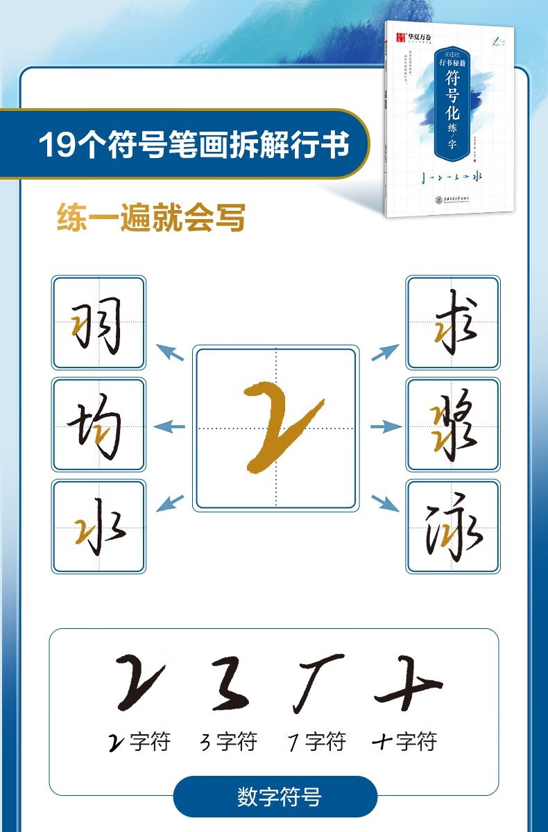 《华夏万卷控笔训练行书字帖志飞习字高效练字49法符号化练字行书秘籍