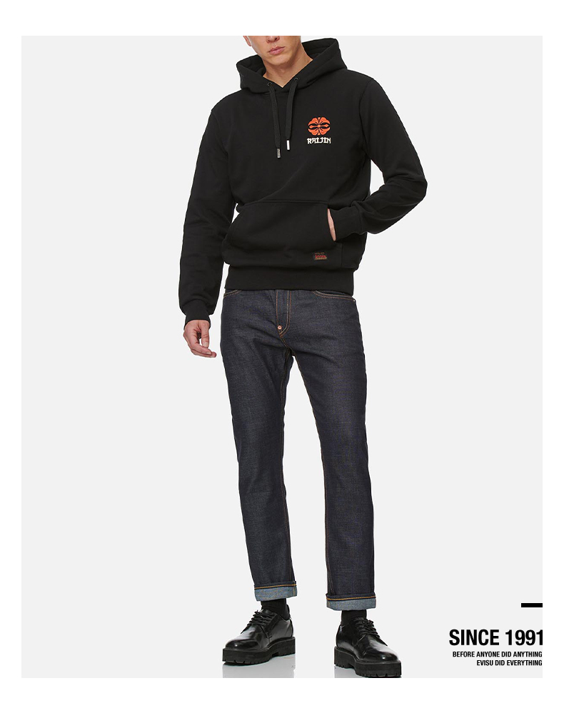 evisu 21ss 男士山水画大m雷神刺绣牛仔裤 2eshtm1je90217 牛仔蓝 32