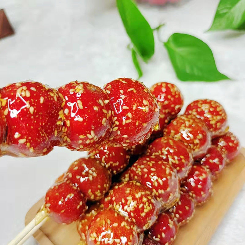 朱老大冰糖葫芦鲜山楂大颗去核零食休闲整箱朱老大原味芝麻冰糖葫芦5