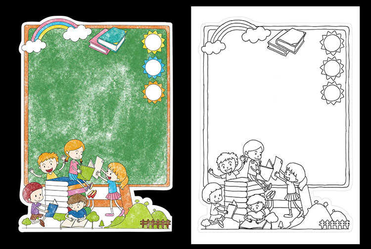 读书卡手抄报小学生阅读记录手绘模板手工创意儿童好书卡a4 竖版a版12