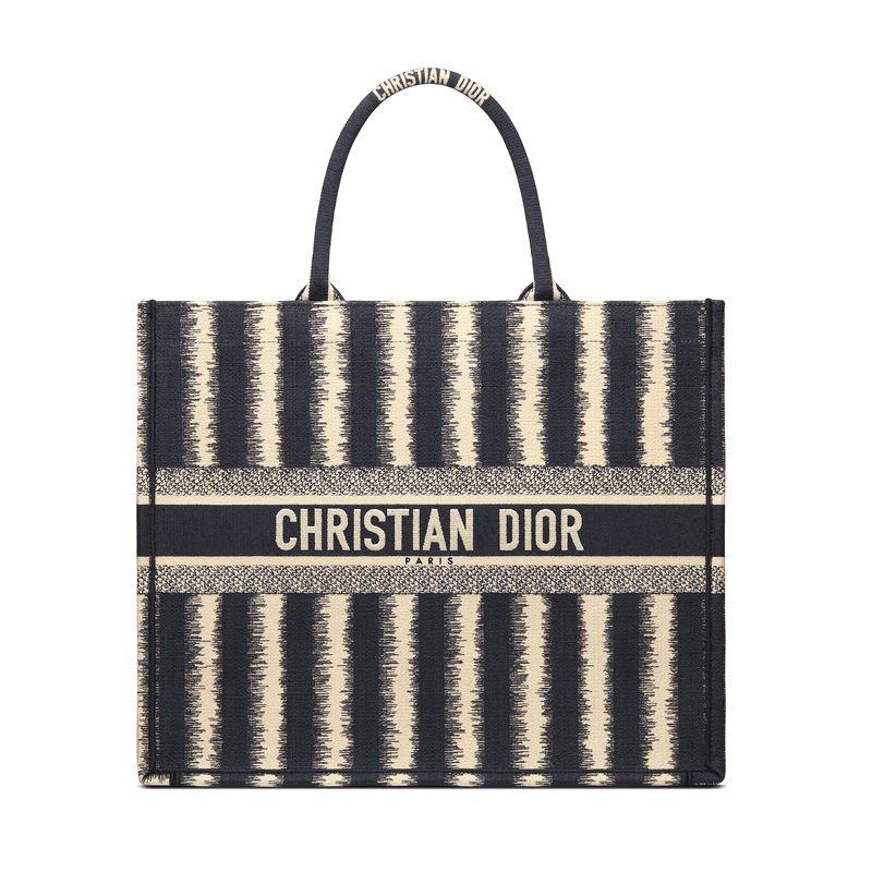 dior迪奥女包托特包book tote手袋 蓝色stripes刺绣m1286zrfq_m928