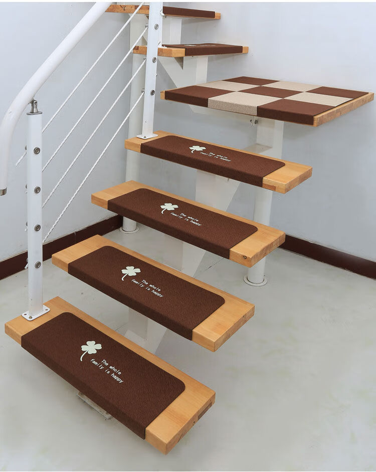 实木楼梯踏步垫免胶自粘家用瓷砖大理石防滑地垫旋转楼梯台阶地垫亚麻