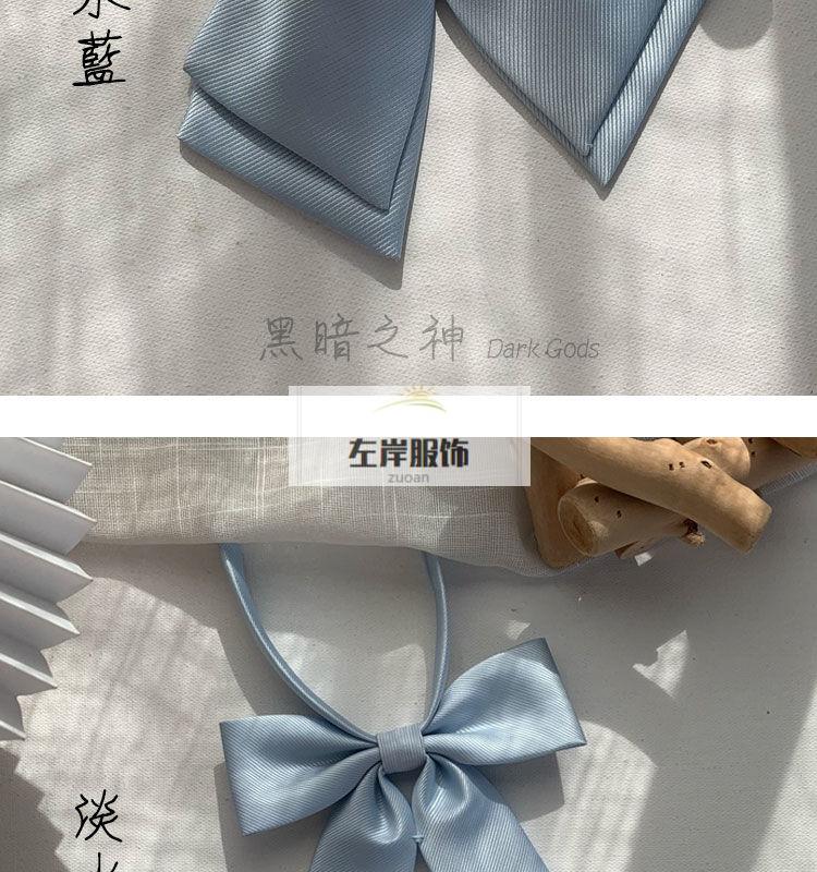 纯色细斜纹jk小双层小长柄尖角领花女衬衫制服配饰校供蝴蝶结领结ff