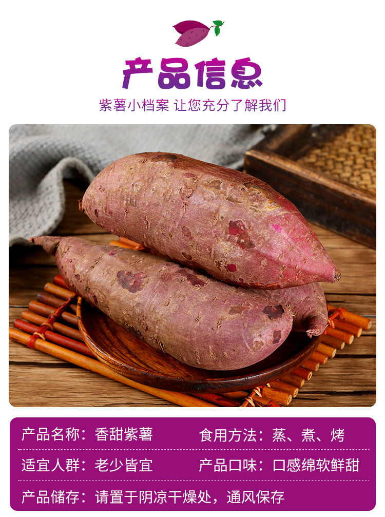 沂蒙紫薯新鲜紫心番薯紫罗兰红薯5斤2斤9斤沙地农家自种精品中果5斤装