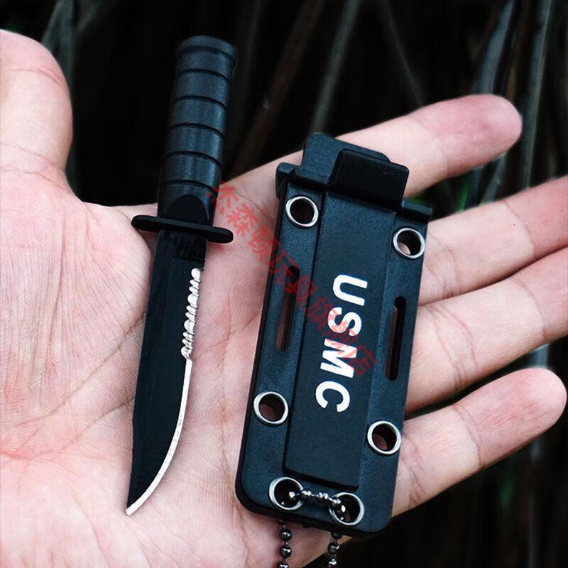 匕手 户外防身小刀子项链挂件开箱刀钥匙扣随身迷你小直刀edc拆快递刀