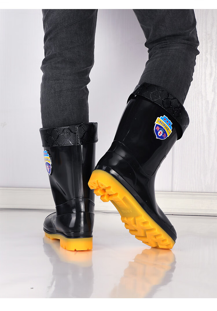 水桶鞋防滑猪场专用特大码雨靴男48大号47加肥水鞋4950高筒胶鞋套加绒