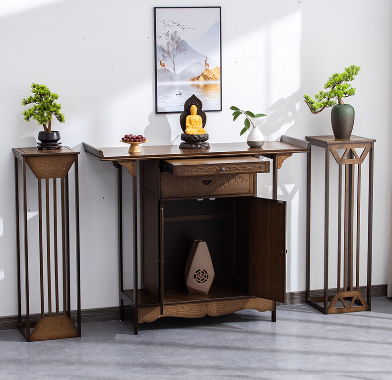 竹然居供桌条案新中式神台佛台家用玄关贡桌佛台香案佛龛财神爷供奉桌