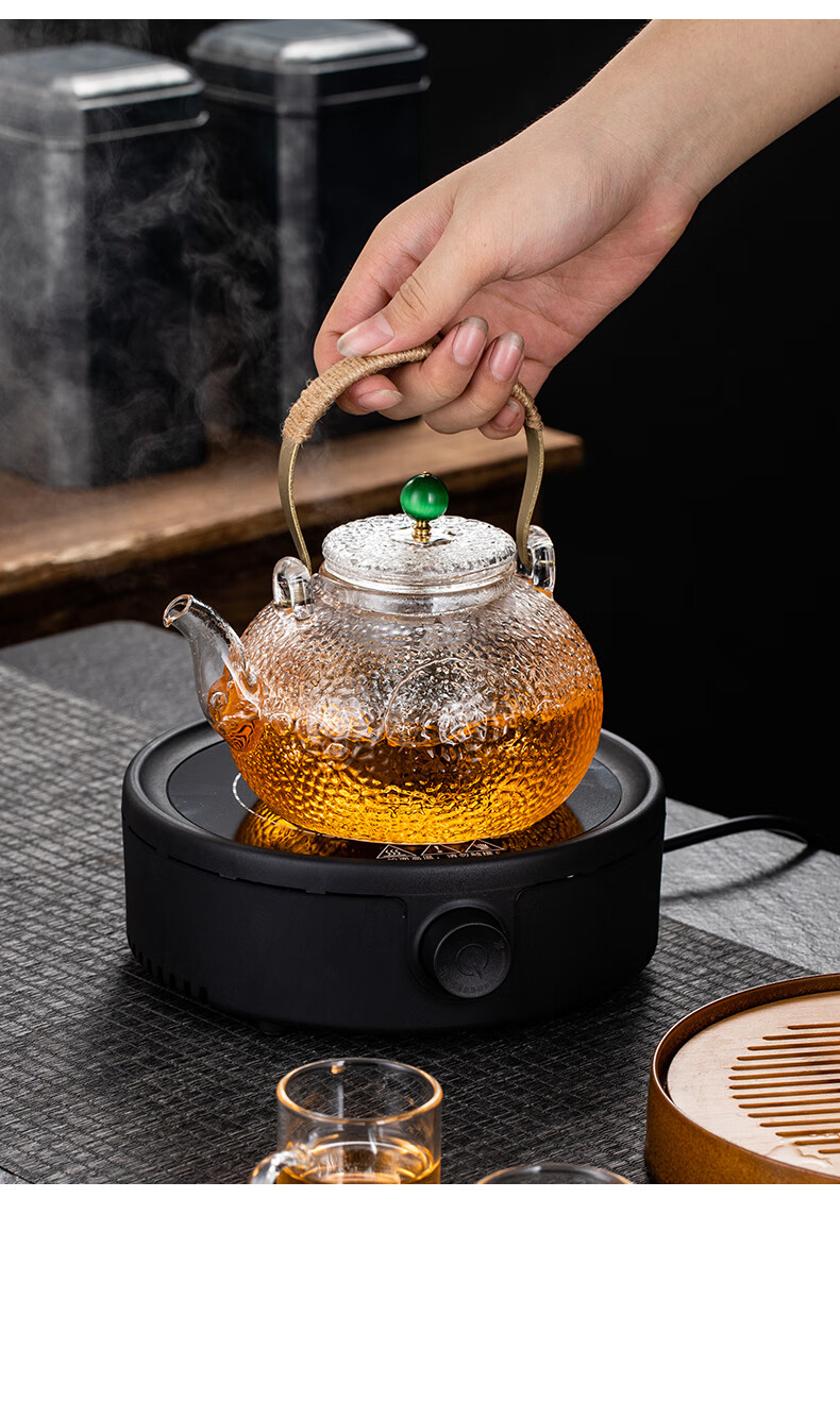 小米mi米家通用电陶炉煮茶壶耐热玻璃中式泡茶壶家用提梁烧水壶耐高温