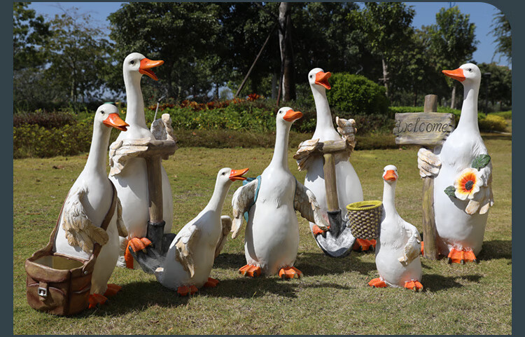 lism 卡通鸭子摆件树脂公园林景观动物雕塑户外花园庭院小区农场装饰