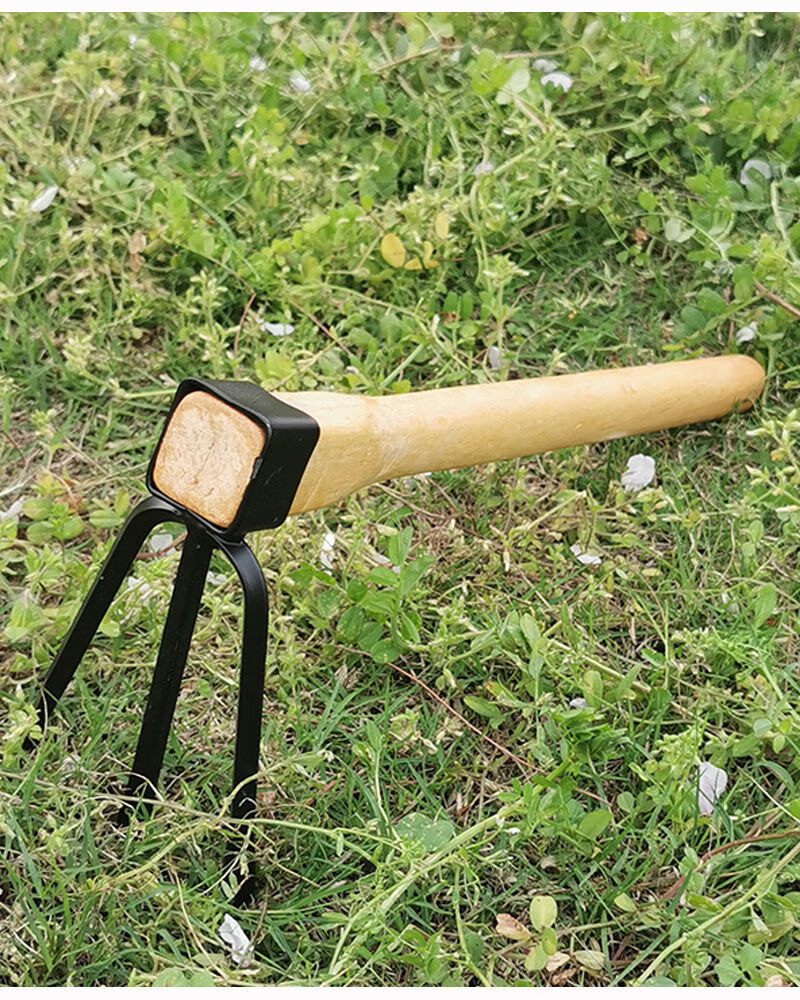 小锄头带把花锄户外长锄农用园林园艺工具钓鱼除草锄草种菜短木柄农具